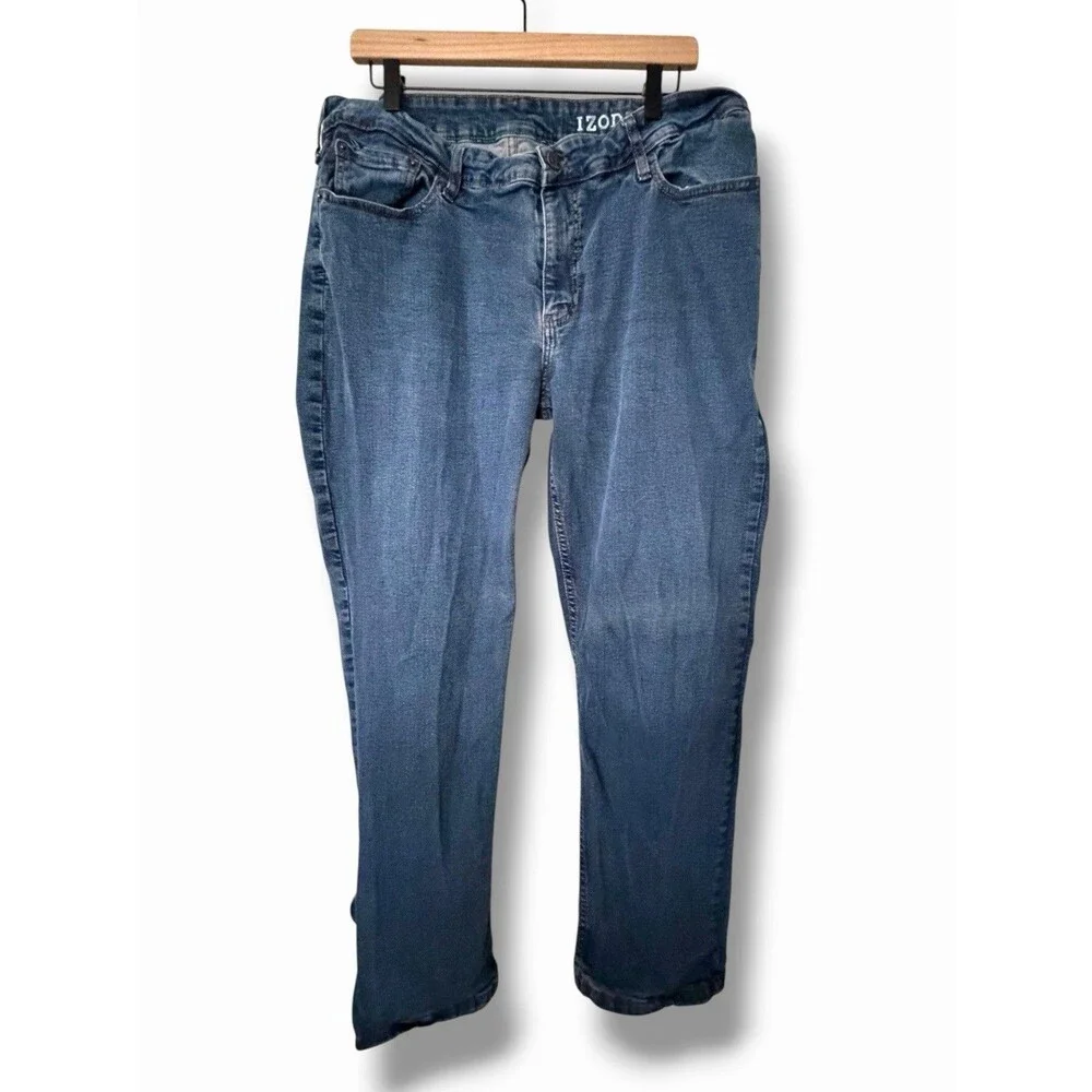 Izod Lot of 2 Men's  Dark Blue & Blue Straight Fit Comfort Stretch Jean 40